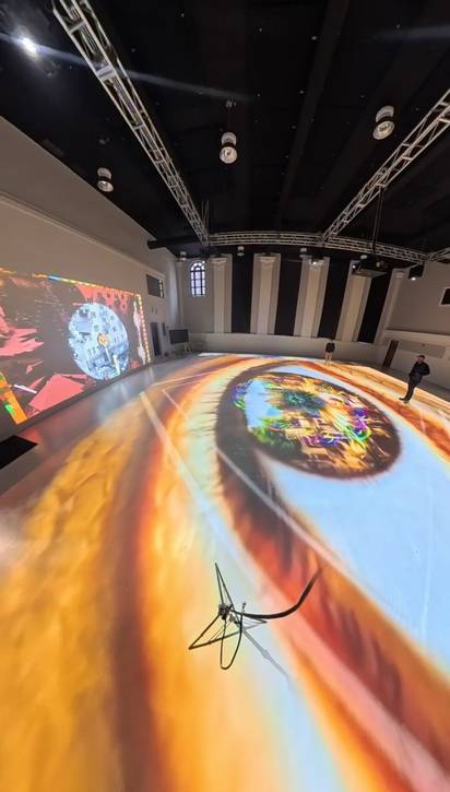The immersive projection-mapped art experience featured at the benefit.