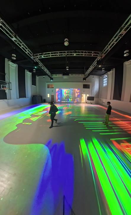 The immersive projection-mapped art experience featured at the benefit.