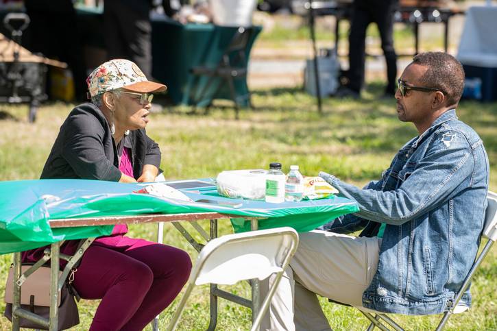 Saint Luke's Foundation gathered resident feedback at an August community barbeque.