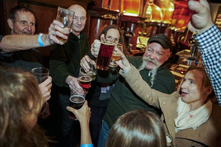 Get the Toffee Amber Lager is a collaboration between Great Lakes Brewery, Malley's Chocolates, and Heinen's