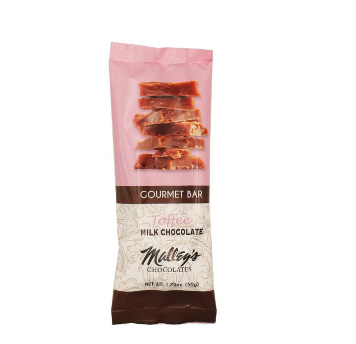 Malley's gourmet Toffee Bar pairs with the Toffee Amber Lager.