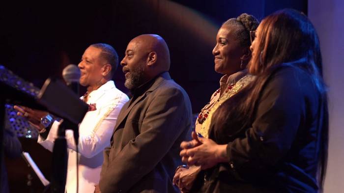 Storytellers Daryle Rogers, Greg Reaves, Linda Butts and Latoria Davis accept accolades after the 2023 Work and Reentry Experience.
