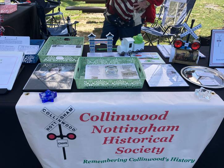 The Collinwood Nottingham Historical Society table.