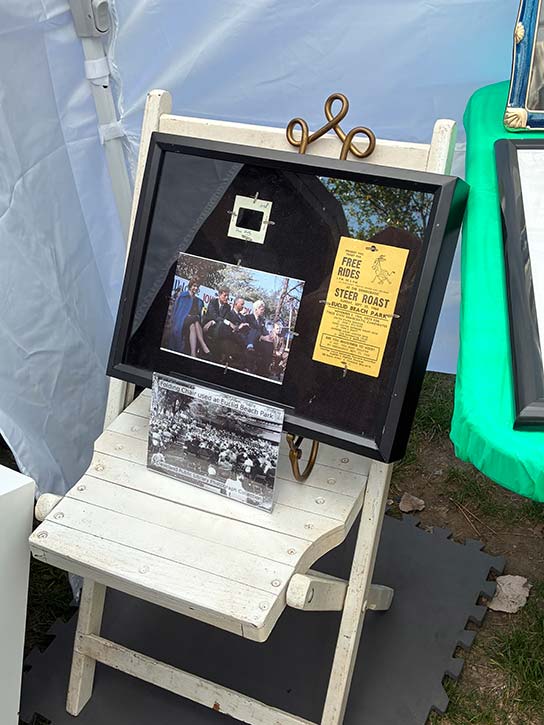 The folding chair used during John F. Kennedy's 1960 campaign visit to Euclid Beach Park.