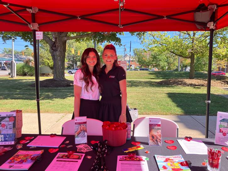 Andrea W. and Denisa M. with University Hospitals Ahuja Community Outreach program.