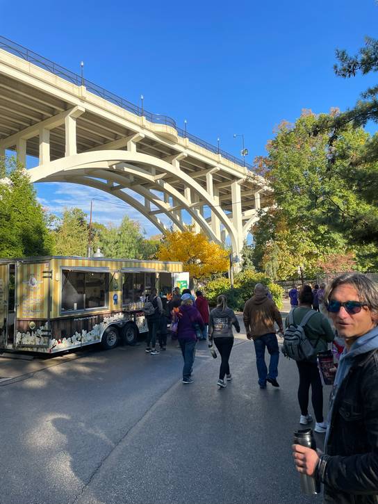 The Walk to End Alzheimer's took participants under the Fulton Road Bridge.