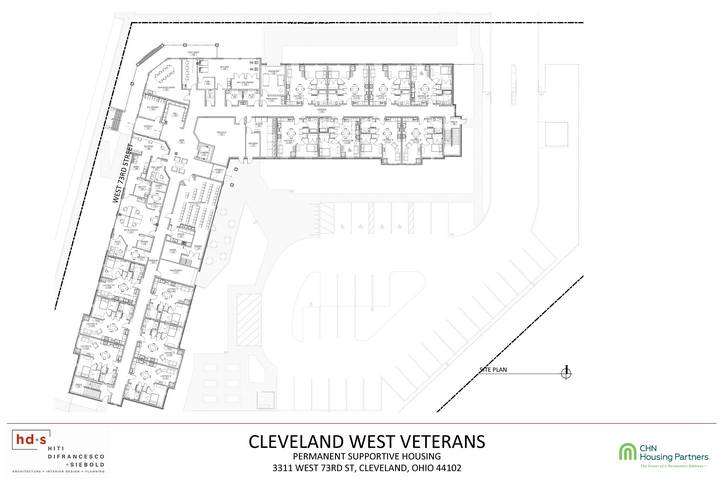 First floor plans for Cleveland West Veterans Housing (CWVH) project.