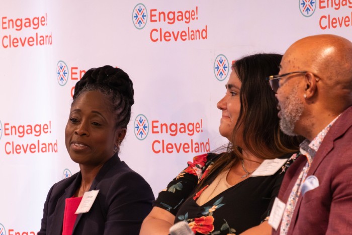 Lee, Feerasta, and Nevel  at the 2024 Engage! Cleveland conference.