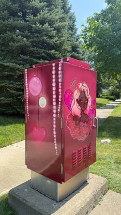 "Candy Land" by Brianna Hill, who designed her box as her Shaker Heights High School senior project.