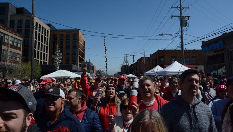 Thousands of people descended on Gordon Square to blow off some post-Lent steam on Dyngus Day.