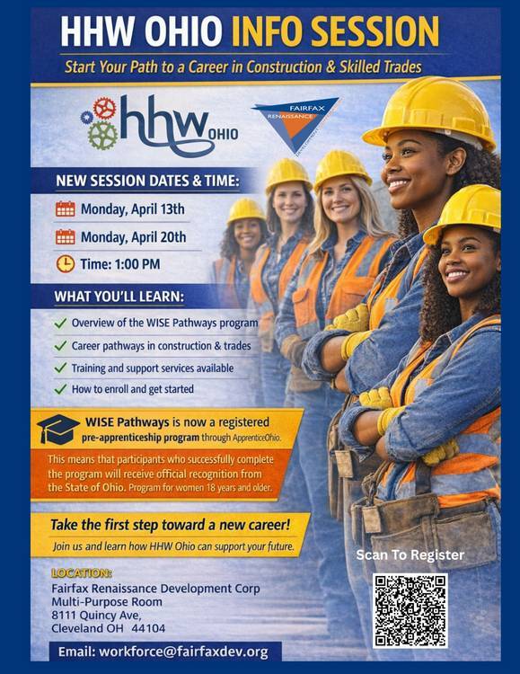 HHW Ohio (formerly Hard Hatted Women) will host an information session on careers in construction and skilled trades through the WISE Pathways program..