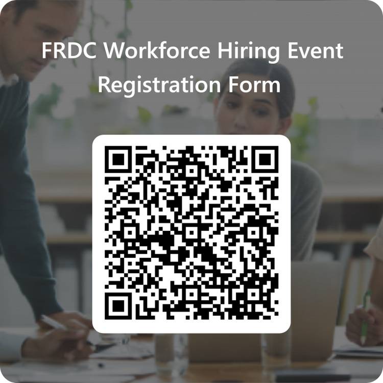 Scan the code to register for FRDC's hiring events.