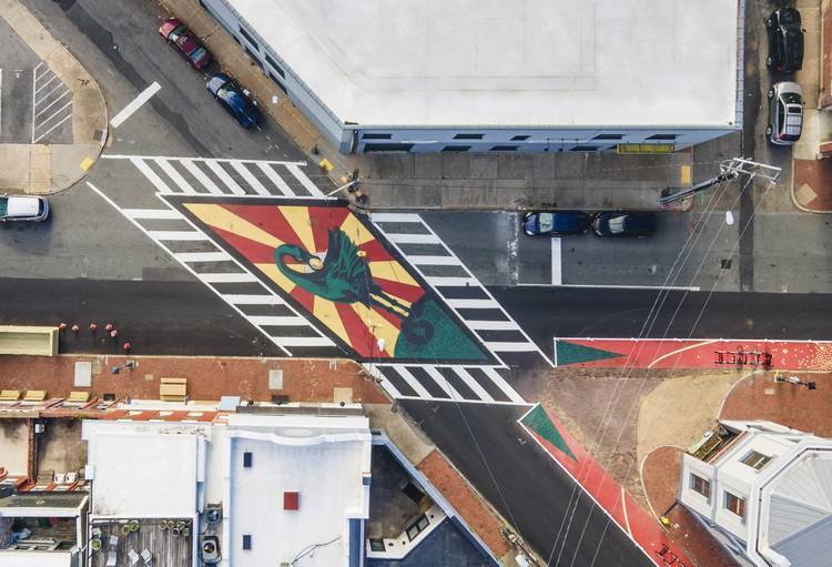 An Asphalt Art mural by Chris Visions in Richmond, Viriginia.