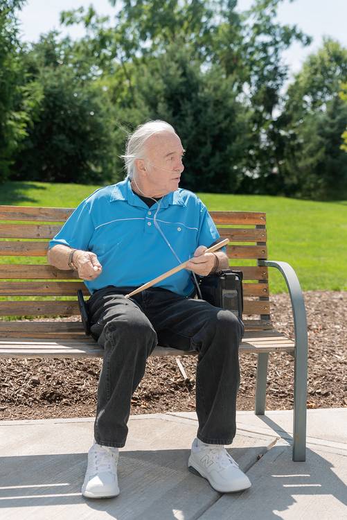 Tim with his drumsticks.