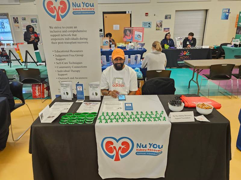 Information tables set up a Lifebanc's Gift of Life Walk & Run.