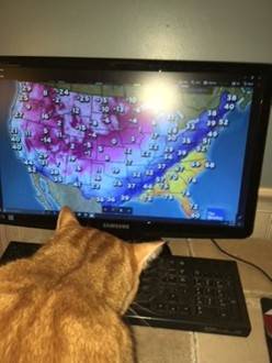 Casimir spends a lot of time studying the weather and gets a chuckle out of some of the 'fancy pants' meteorologists trying to compete with his forecasts.