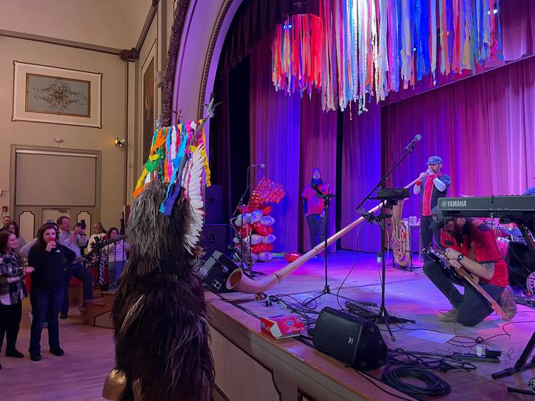 Enjoying the Kurent Jump and the beginning of Cleveland Kurentovanje.