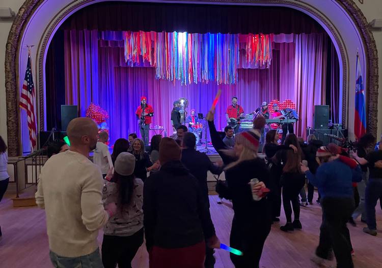 Guests dance to the Chardon Polka Band at the Slovenian National Home during Kurent Jump