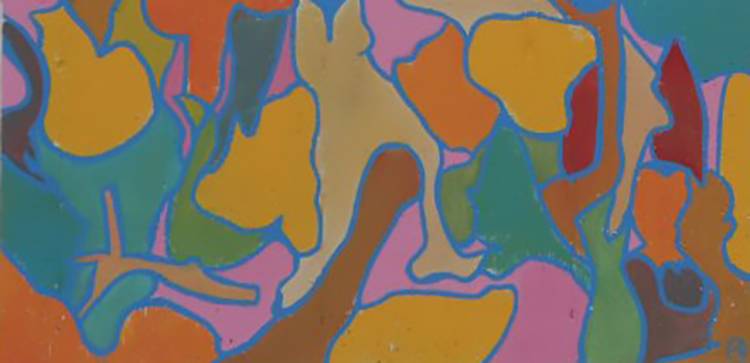 One of the quilt panels on the first Concrete Quilt in Vermont, commemorating the 25th anniversary of the AIDS Quilt.