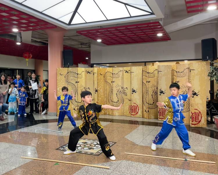 Students and masters from Great Wall Kung Fu Center demonstrate their skills.