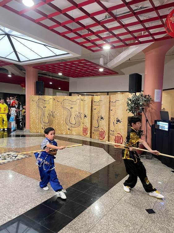 Students and masters from Great Wall Kung Fu Center demonstrate their skills.