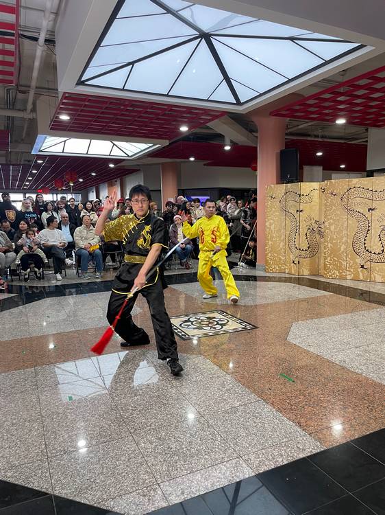 Students and masters from Great Wall Kung Fu Center demonstrate their skills.