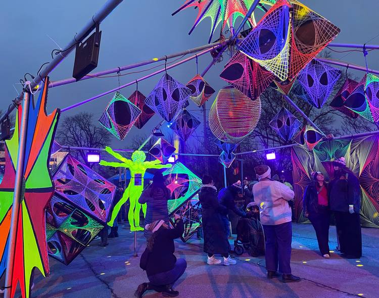 The art display on the Brite Winter Main Stage.