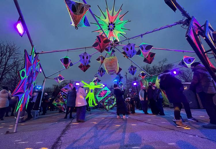 The art display on the Brite Winter Main Stage.