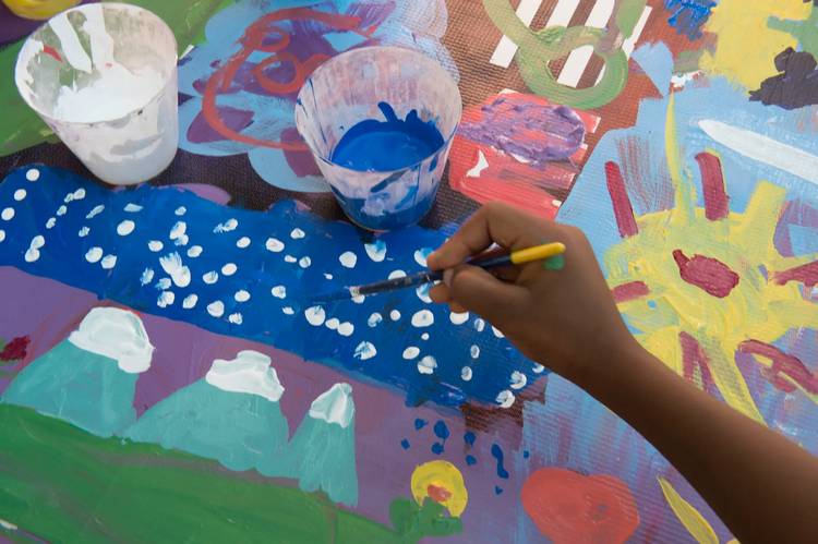 A drawing activity at Lake Erie Ink's Kids' ComicCon.