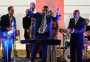 Storytellers Ronnie Cannon and Greg Reaves with Dominick Farinacci at the 2025 Work and Reentry Experience.