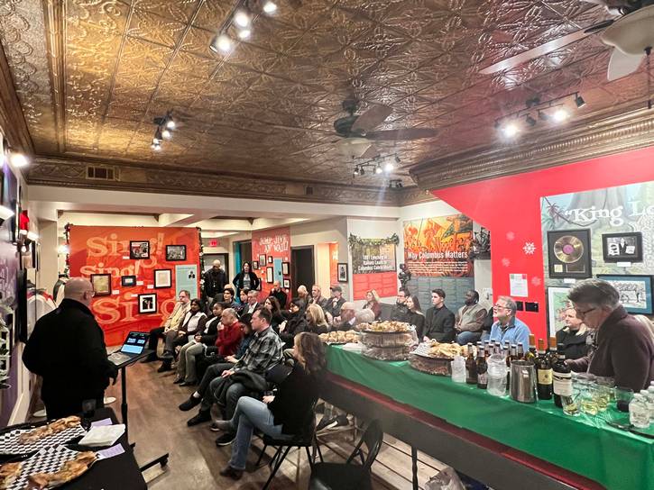 Series attendees gathered at the Italian American Museum of Cleveland for Maschke's AIA Body of Work lecture.