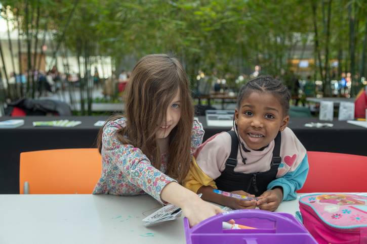 Working on art projects with friends at Cleveland Museum of Art.