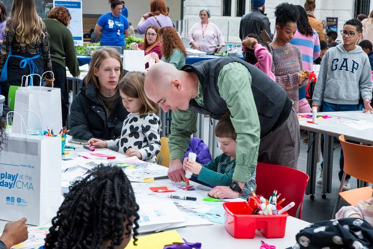 Making journals expressing personal dreams for self and communities with Akron Children's The Studio.