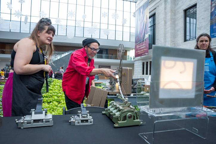 Making a film collage with Robert Banks.