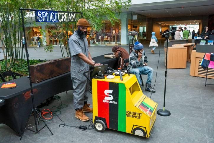 Splice Cream Truck Jr. with Ben smith invited vistors to share their reflections through a mobile recording studio.
