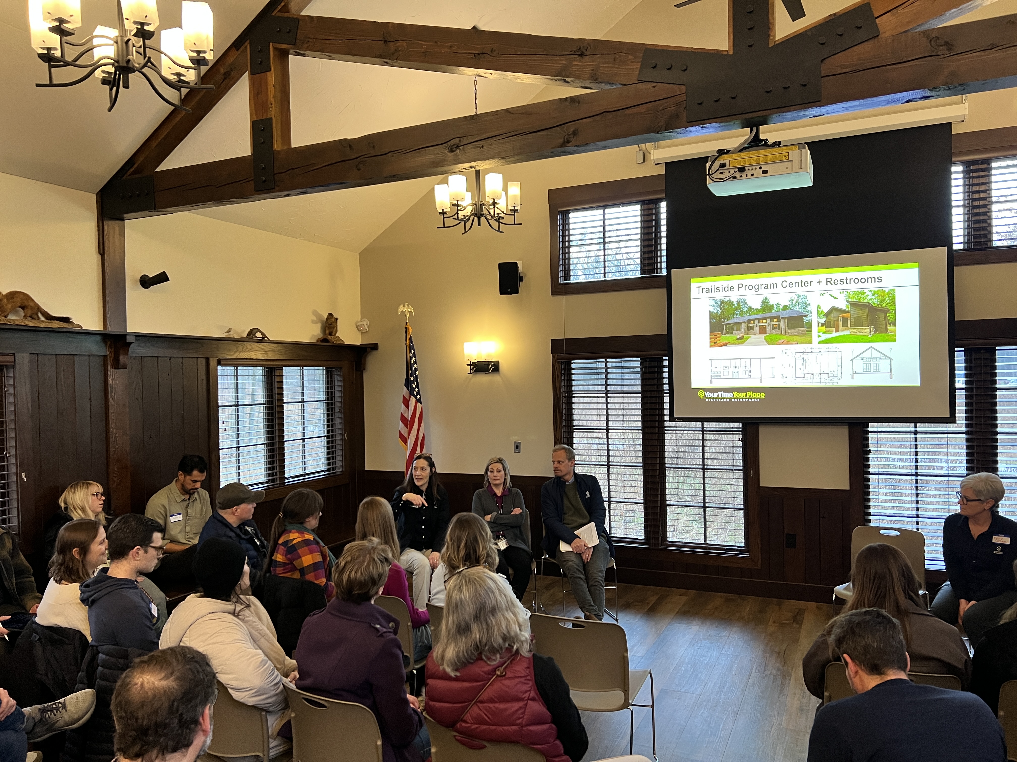 Parkitecture panelists Jenny McClain ,Sean McDermott, Amanda Meier,Kelly Coffman, Connor Karak.