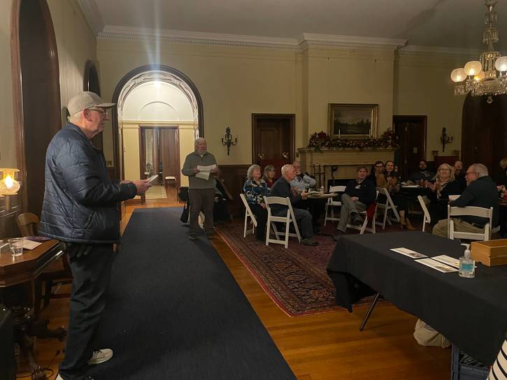 The "owner" of the fictional "Cleveland Wintons" delivers the pre-season speech.