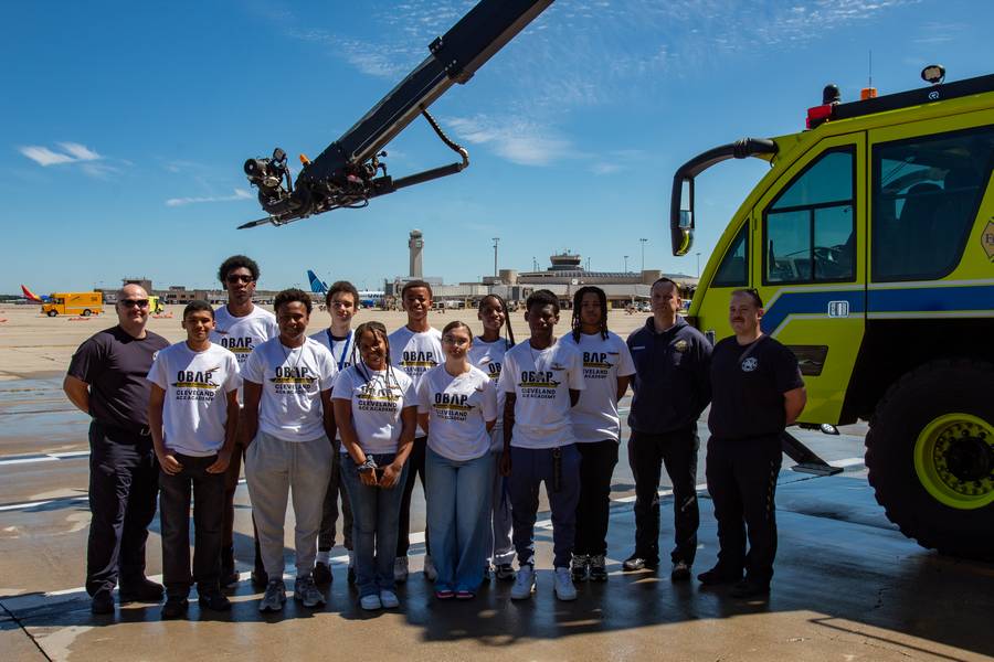 ACE Academy students at Burke Lakefront Airport.
