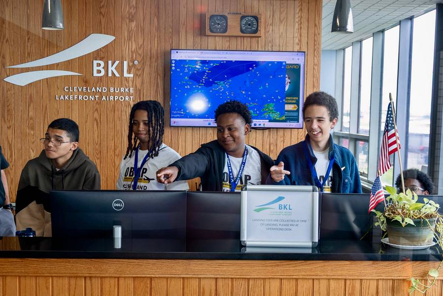 ACE students at Burke Lakefront Airport.