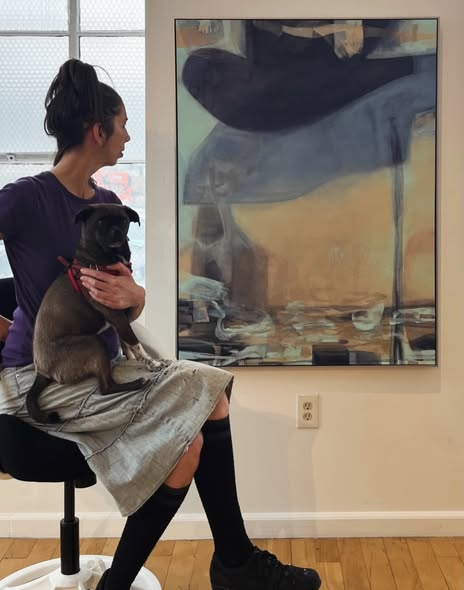 Artist Kimberly Engel explores transparency and transformation through paint. in Kimberly Engel Studio.