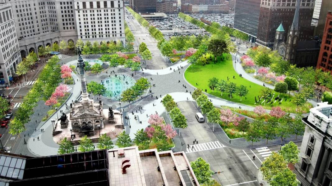 Public Square after the 2016 renovation.