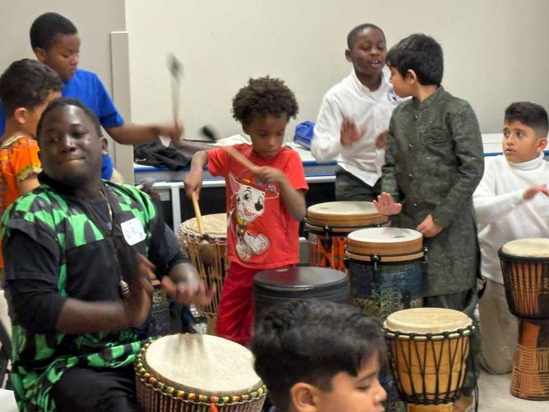 Trust Drum Circles working with youth at Rhythm on the Ricer.