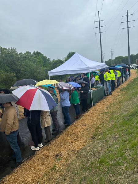Crowds of people lined up in May at at the Metroparks West Creek Reservation in Parma for the West Creek Greenway trail ribbon cutting.