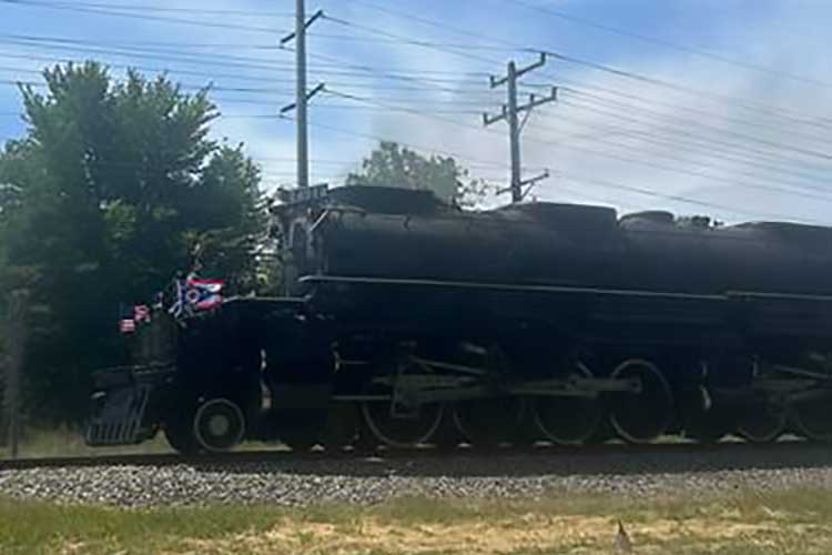The side view of Big Boy No. 4014, the world's largest steam engine.