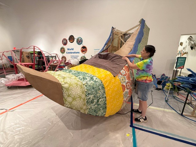 Volunteers are still putting the finishing touches on the Parade the Circle art projects.