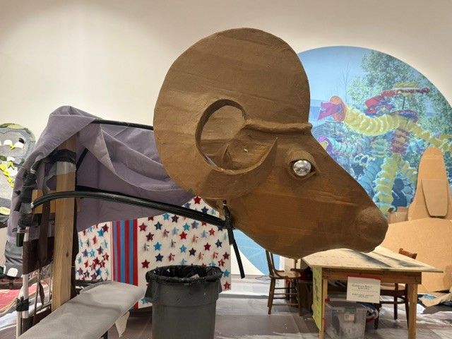 A giant puppet in the works.