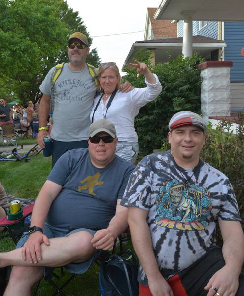 Karl, Andrea, Jordan, and Kirby at Larchmere PorchFest 2026.