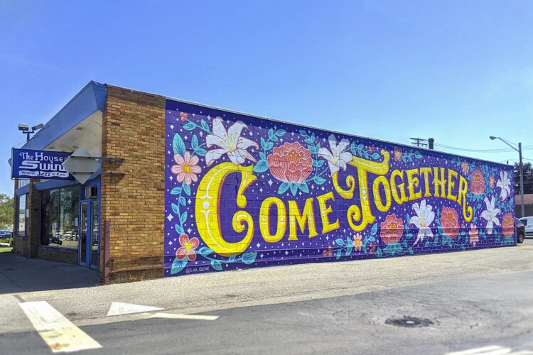 Lisa Quine's 'Come Together' mural on Mayfield Road.