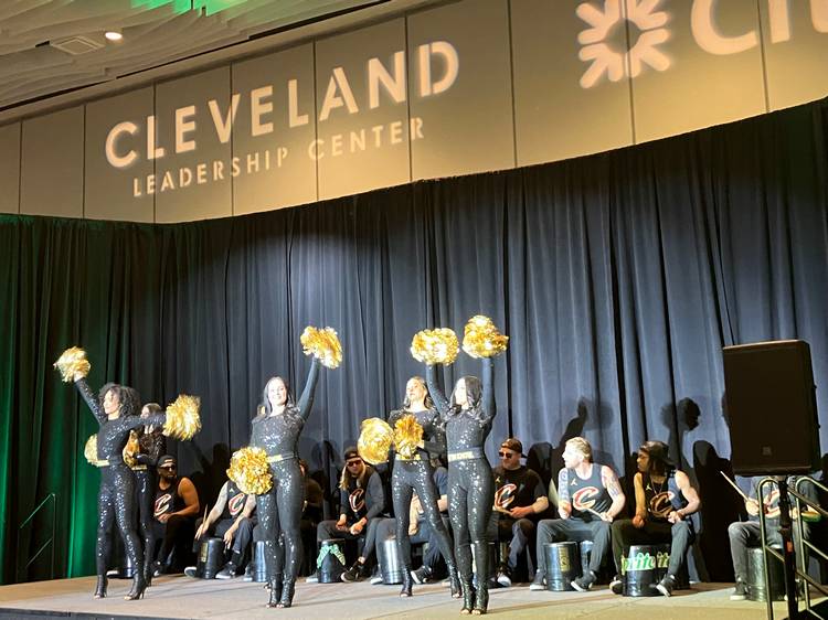 Cleveland Cavaliers 216 Stix and Cavs Dance Team.