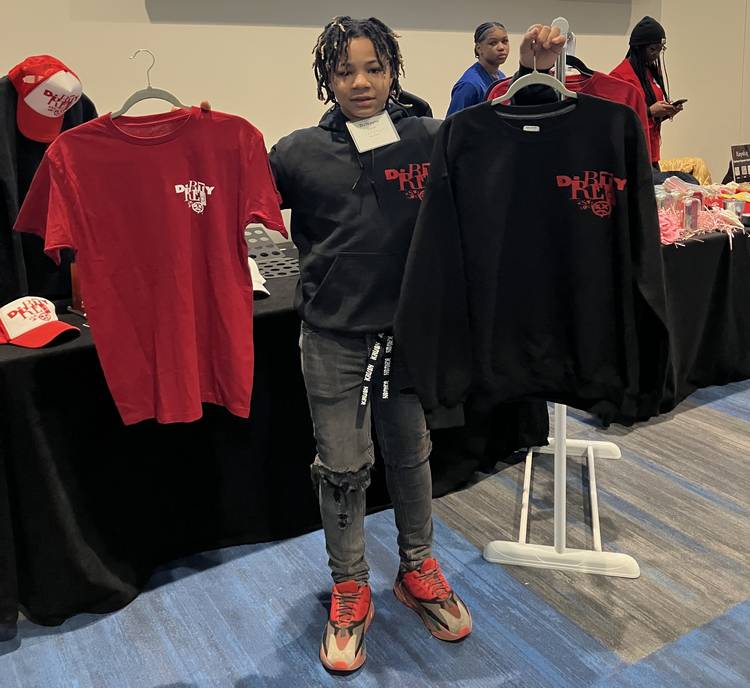 Believe Teen Pop-Up Shops: DuWayne Wynn of Wayne Merch creates clothing designs and prints.